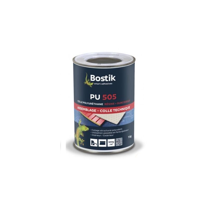 Colle PU polyvalente PU 505 pot de 1kg - BOSTIK - 30511730 - Blanc