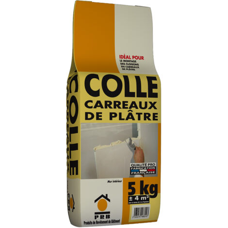 Colle pour Carreaux de Plâtre 5kg - Haute Adhésion Professionnelle - Compatible Tous Types de Carreaux et Surfaces - Usage Intérieur