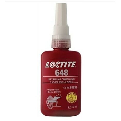 Pâte à joints verte Loctite, Force Haute, Bouteille avec Liquide 50 ml, -55 → +175 °C Loctite 648 ( Prix pour 1 )