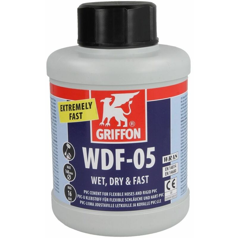 Le Sanitaire - Colle pvc Griffon WDF-05 boîte 500 ml avec pinceau