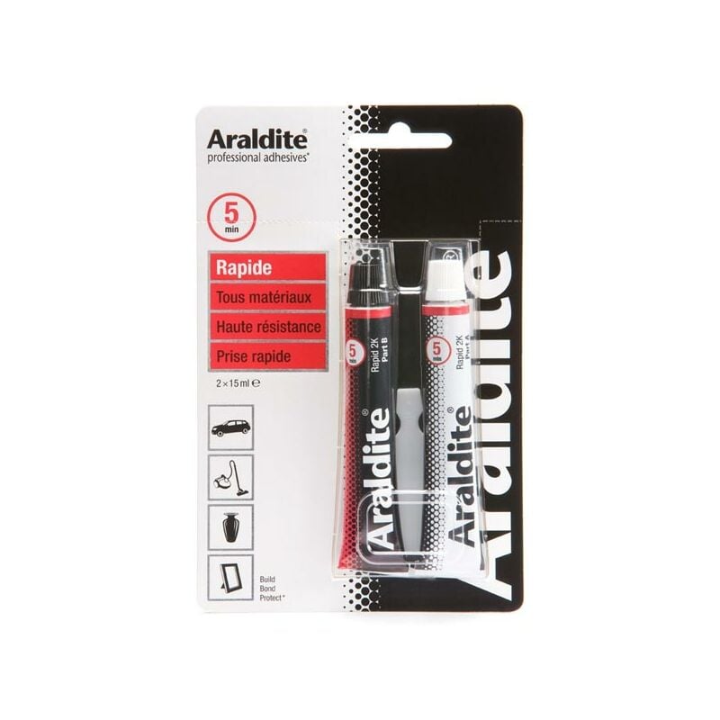 Araldite - Colle 'rapide' 2x15ml en tube Quantité: 1 lot de 2 tubes de 15 ml
