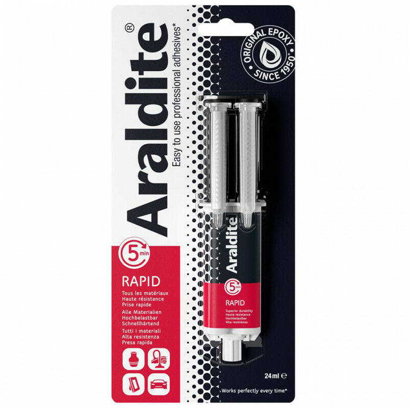 Araldite ® - Colle 'rapide' 24ml en seringue araldite - Quantité: 3 seringues de 24 ml