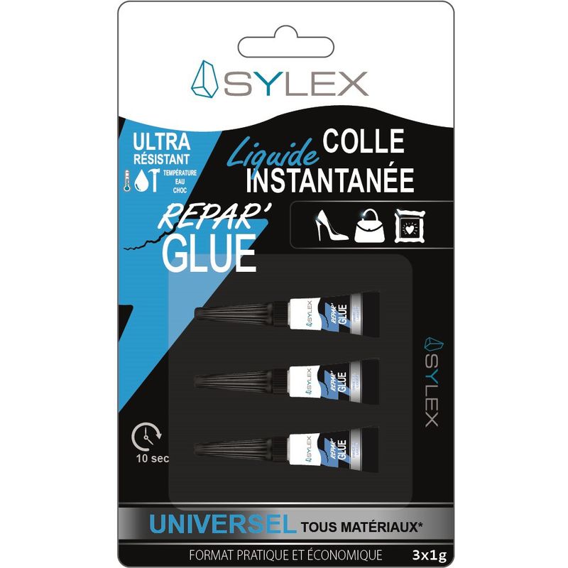 Sylex - Colle Répar'Glue liquide 3x1g