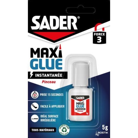 Colle - SADER - Sader Maxiglue Pinceau - 5 g - Prise rapide 15 s - Résistante -20°C/+80°C