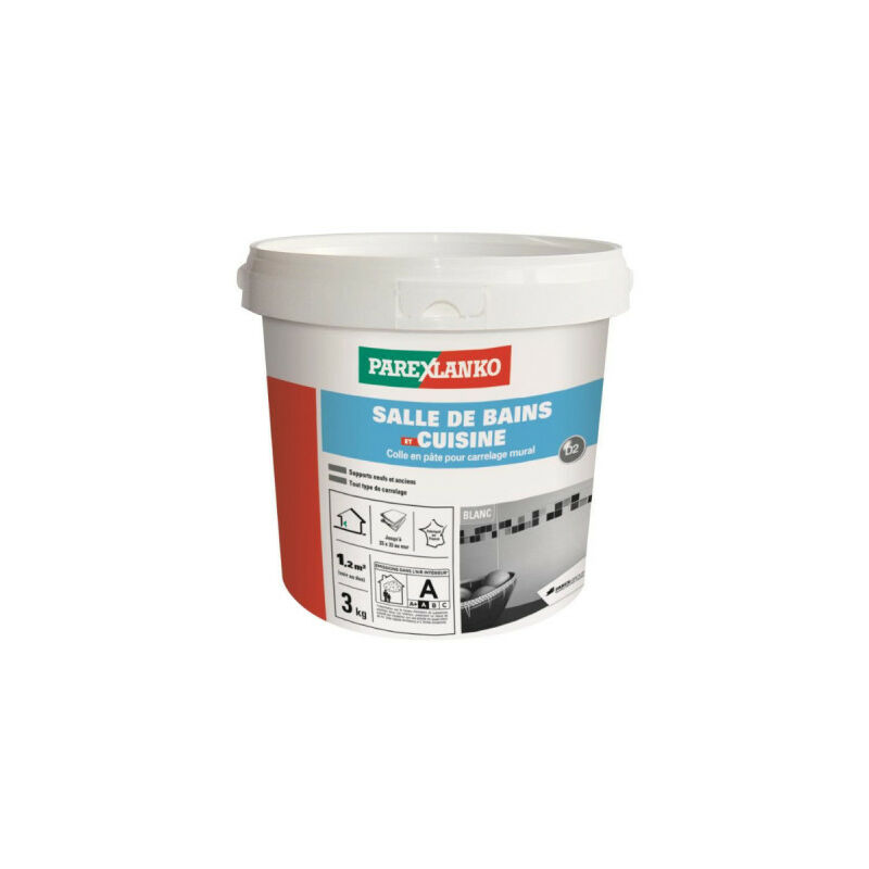 Colle spéciale salle de bains et cuisine 3 kg - 02551 - Blanc - Parexlanko