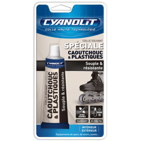 Colle spéciale caoutchouc et plastique 50ml – Haute résistance – Collage sans mélange – Temps de séchage 8 à 12h – Cyanolit