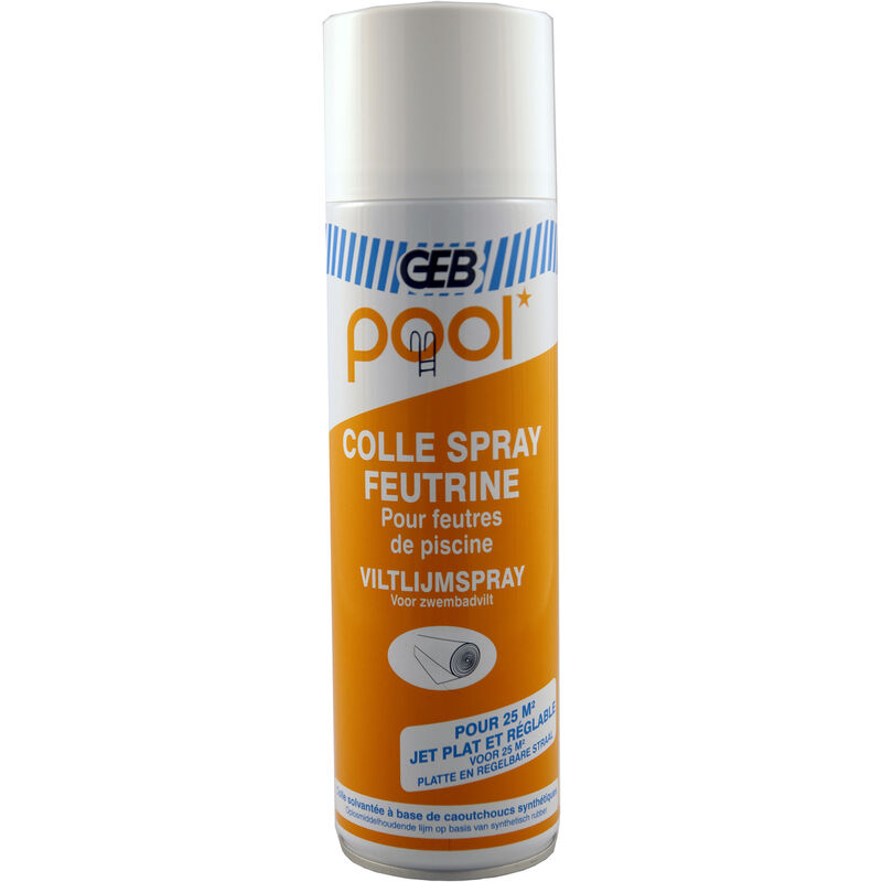 Colle spray feutrine solvantée spéciale piscine - Aérosol 500ml