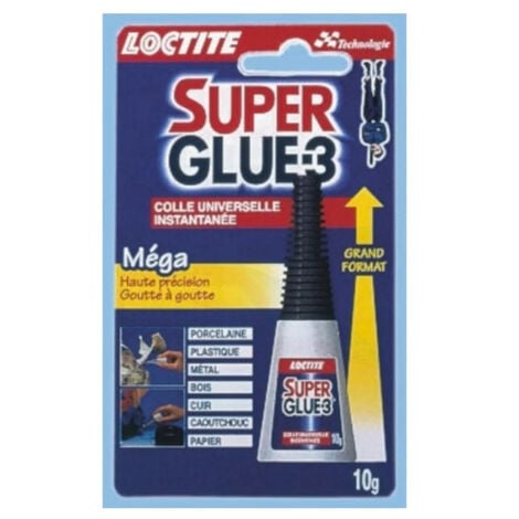 Colle Super Glue 3 Mega Loctite - Liquide - Bouteille - 10g - Transparent