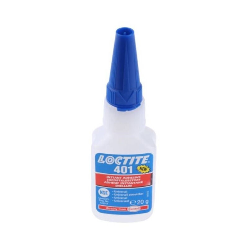 Colle Super Glue instantanée Loctite 401 - Liquide - Bouteille - 20g - Transparent
