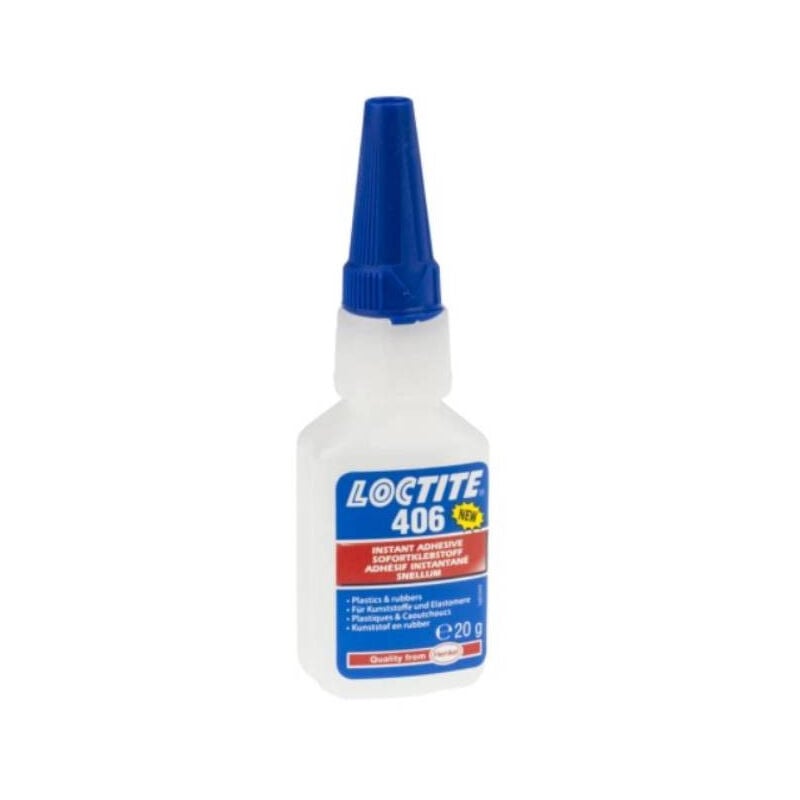 Loctite - Colle Super Glue instantanée 406 - Liquide - Bouteille - 20g - Transparent