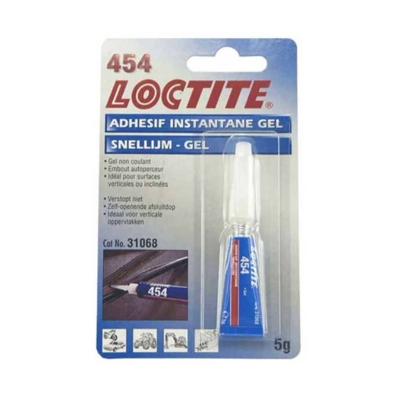 Colle Super Glue instantanée Loctite 454 - Gel - Tube - 5g - Transparent