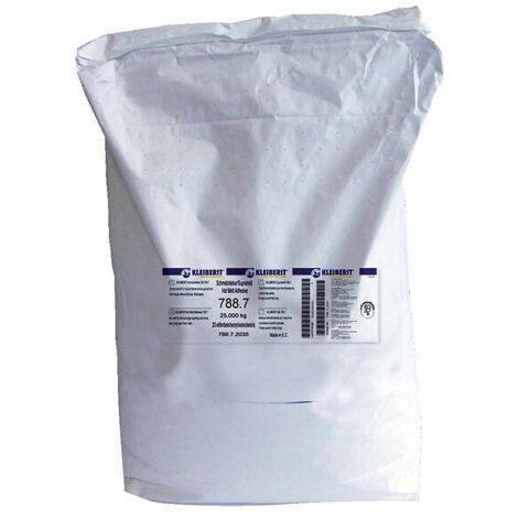 Colle thermofusible beige granulés 25 kg – Pour plaqueuse de chants PVC et mélaminés – Température d’application 160-200°C – Kleiberit