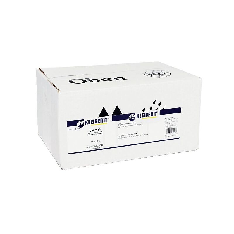 Kleiberit - Colle thermofusible neutre pour plaqueuses de chants manuelles à faible vitesse d'avance carton de 18 pains de 113 g
