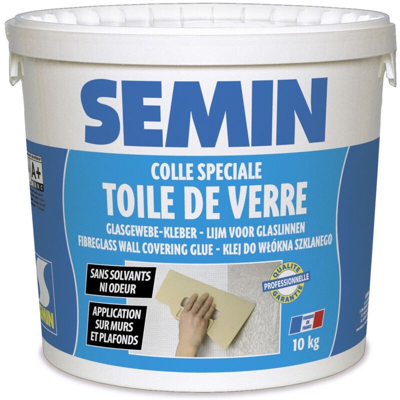 Semin - Colle en pâte pour toiles de verre prête à l'emploi - seau de 10 kg