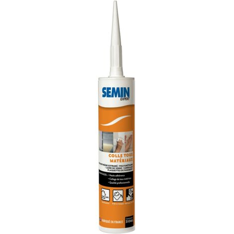Colle Tout Matériaux Semin - Prêt à l'Emploi - Intérieur/Extérieur - Cartouche de 310 ml