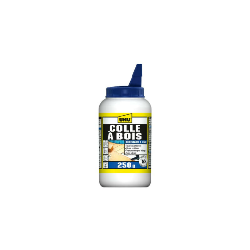 Colle UHU spéciale bois résistante à l'eau D3 - 250g - 39015