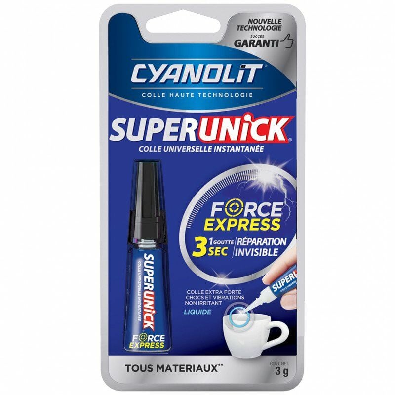 Colle extra-forte Super Unick – Express liquide 3g Cyanolit