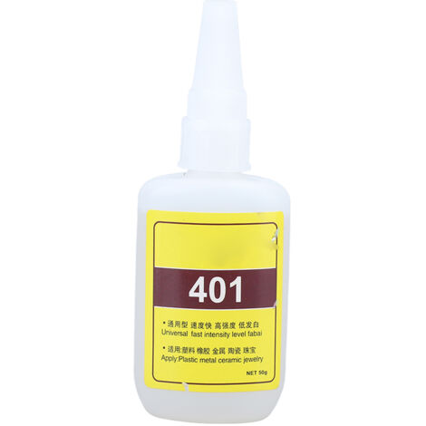 Colle Universelle 401 Haute Adhésion 50g Durcissement Rapide 120Mpas pour Métal Caoutchouc Céramique Plastique