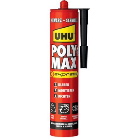 Colle universelle étanche Poly Max Express joint d'étanchéité universel 425 g noir 47200 - UHU POLY MAX (Par 12)