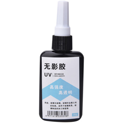 Colle UV transparente à séchage rapide pour réparations sur verre, cristal et acrylique - 50g