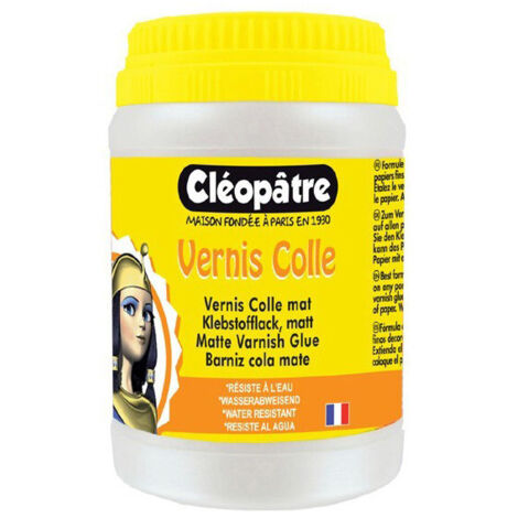 Colle vernis mat 250g – Adhérence forte sur papier, carton, bois, métal – Sèche rapidement, sans solvant – Pour techniques de serviettage - MAT 250 GR