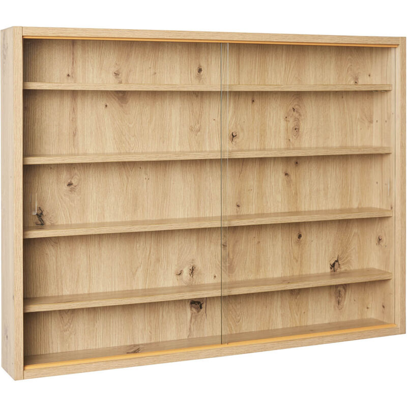 Altobuy - collect - Vitrine Murale 5 Compartiments Aspect Chêne Artisan