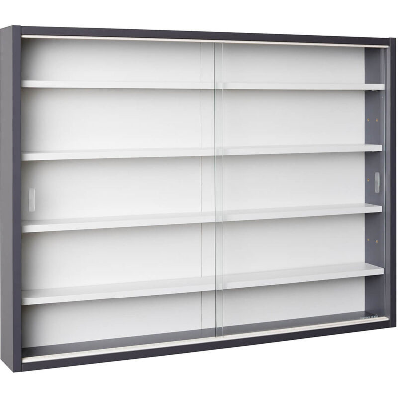 Altobuy - collect - Vitrine Murale 5 Compartiments Grise et Blanche