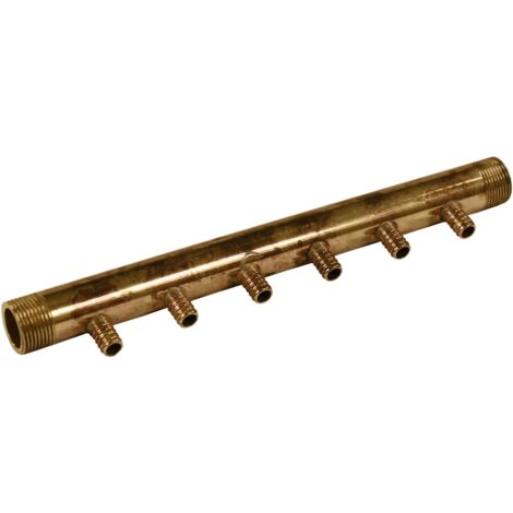 Collecteur 3/4" (20/27) Mâle - 6 départs pour tube PER Ø12 - entraxe 40mm