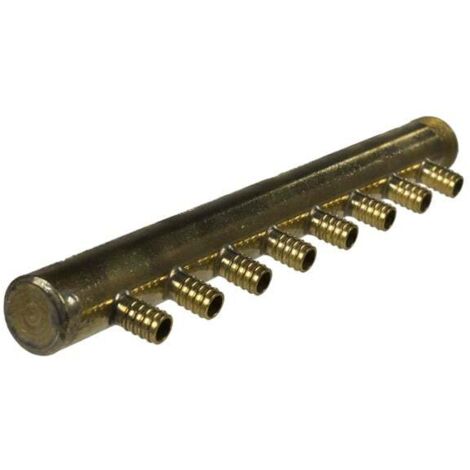 Collecteur 3/4" (20/27) Mâle-Bouchonné 8 piquages à glissement pour tube PER diamètre 12 compris 8 bagues de 12