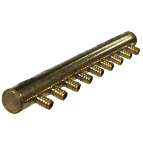 Collecteur 3/4" (20/27) Mâle-Bouchonné 9 piquages à glissement pour tube PER diamètre 12 compris 9 bagues de 12