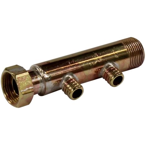 Collecteur 3/4" (20/27) Mâle + écrou tournant - 2 départs pour tube PER Ø16 - entraxe 40mm
