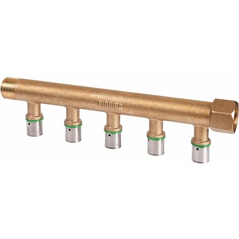 Collecteur 5 sorties - MF 3/4' - Avec départ à sertir Diamètre 16 mm - Riquier