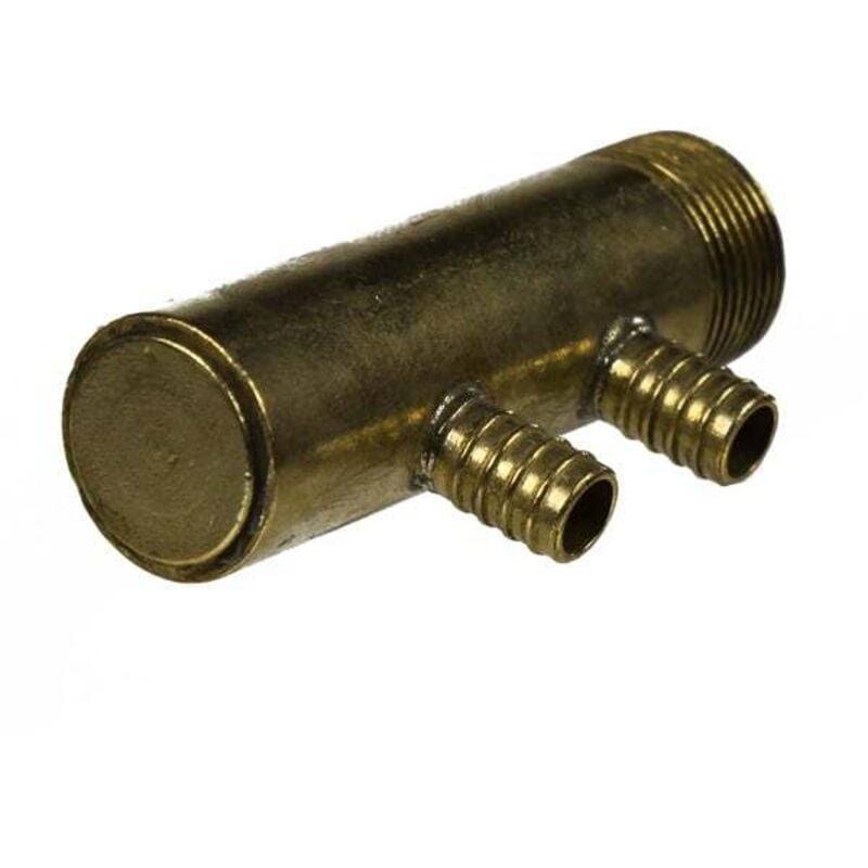 Collecteur 3/4' (20/27) Mâle-Bouchonné 2 piquages à glissement pour tube per diamètre 12 compris 2 bagues de 12