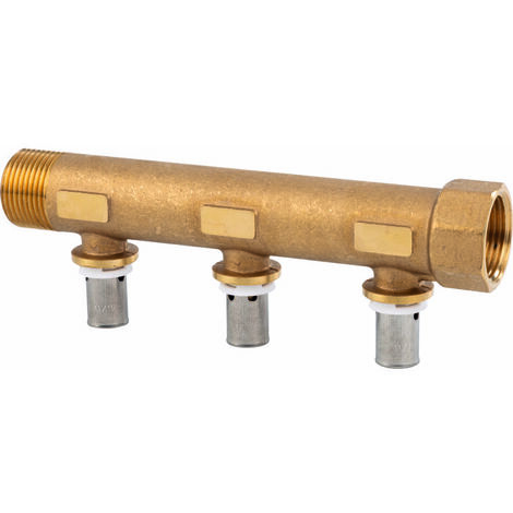 Collecteur avec raccords intégrés M-F 3/4“ radial à sertir