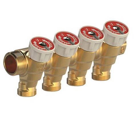 GIACOMINI Collecteur avec Robinet d'Arrêt pour eau sanitaire - R585C - 2 Sorties 3/4 MF 1/2