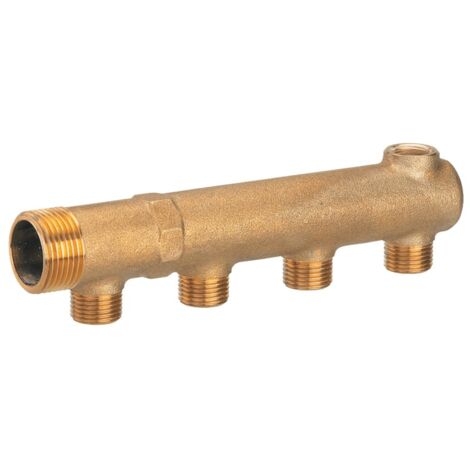 Collecteur chauffage avec purge entrée M 26x34 4 départs M 15x21
