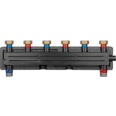 Collecteur combiné Evenes VTW 2/3 écrou-tournant DN20 (3/4"), 2m³/h, 50 kW, support et isolation inclus