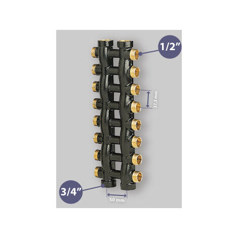 Collecteur Coplanaire Mâle/Femelle 3/4" Mod.232 Icma 10X10 Voies 1/2"M (16)