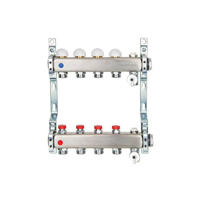 Collecteur de chauffage inox vanne intégrée DN25 1'avec 2 circuits chauffe