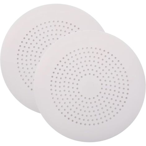 Collecteur de cheveux pour bonde de douche, rond, avec ventouse, facile à installer, lot de 2 (blanc)