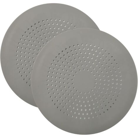 Collecteur de cheveux pour bonde de douche, rond, avec ventouse, facile à installer, lot de 2 (gris)