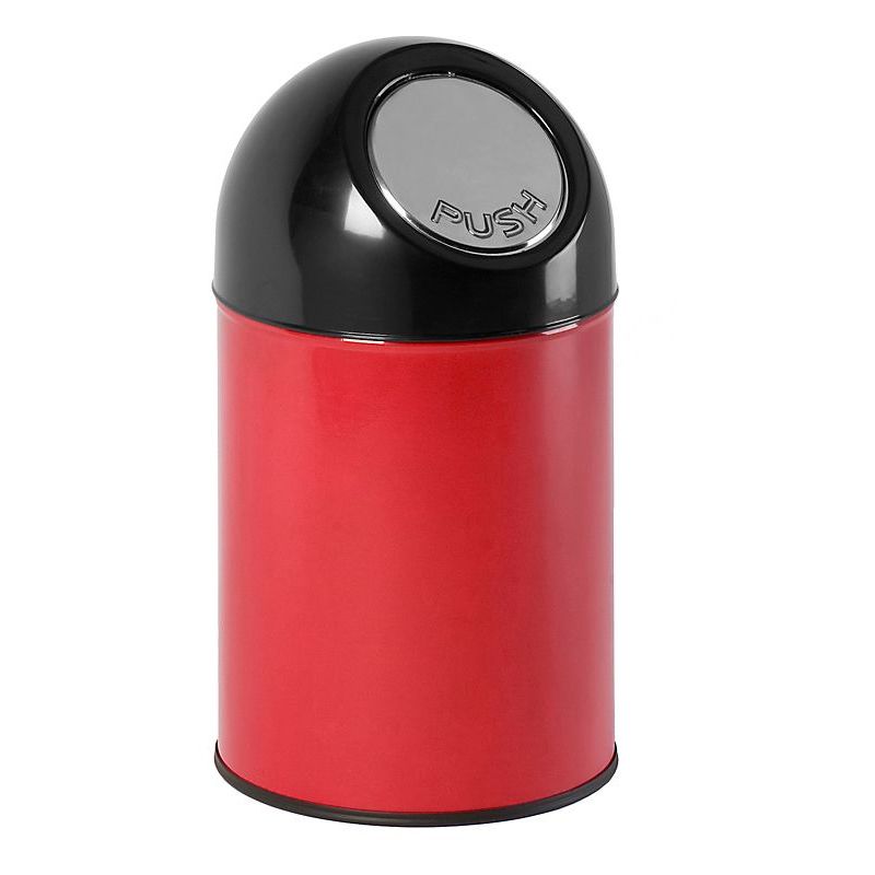 Collecteur de déchets push - tôle d'acier, capacité 33 l, sans seau intérieur - rouge - Coloris poubelle: rouge signalisation ral 3020