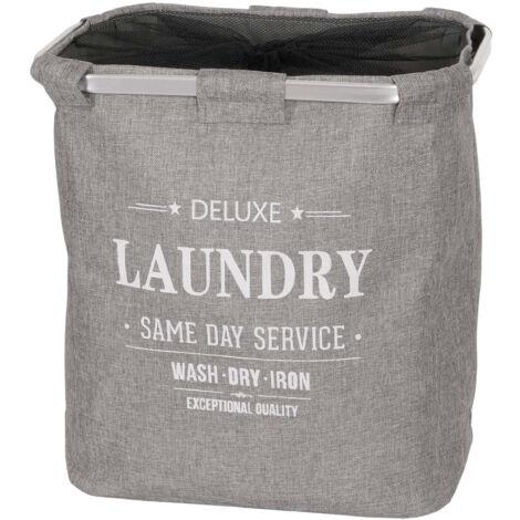 Collecteur de linge HWC-C34, Laundry Bac à linge Bac à linge avec filet, 1 compartiment 56x49x30cm 82l - gris