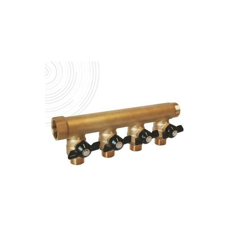 Collecteur de nourrice 3/4 mf - 4 sorties 1/2 avec vannes - 27460420