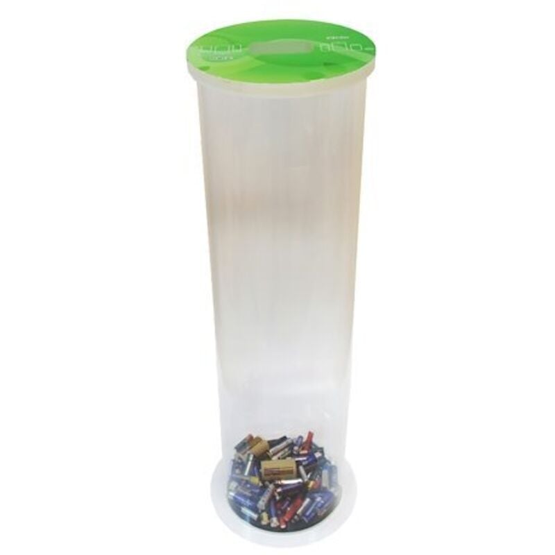 Viso - Collecteur de piles usagées 20 litres cylindrique transparent