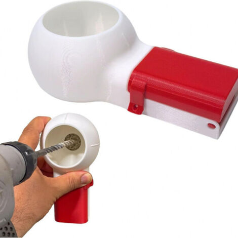 Collecteur de poussière pour perceuse avec interface innovante de bouteille d'eau pour une collecte facile des débris et un perçage précis sur plusieurs matériaux (rouge)