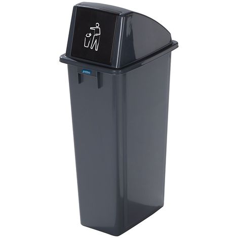 Collecteur de tri en plastique - capacité 80 l - trappe à fermeture automatique - Coloris poubelle: Gris|Coloris du couvercle: Gris
