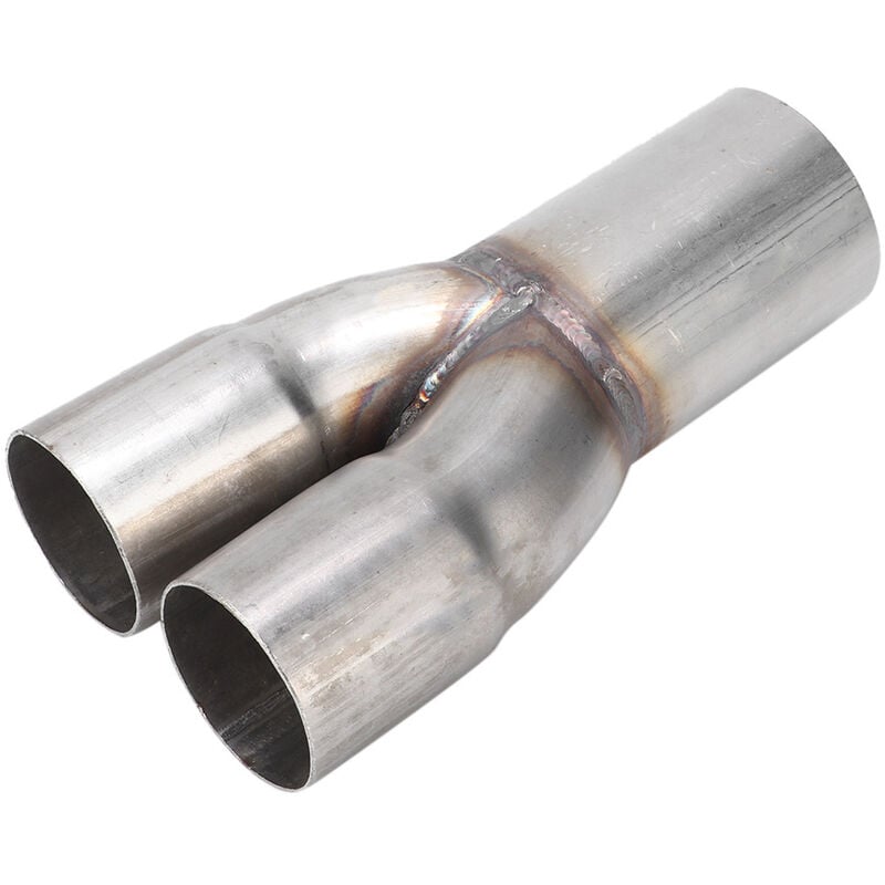 Jeffergarden - Collecteur de tuyau d'échappement en acier inoxydable 2 pouces à double entrée simple sortie 2,5 pouces