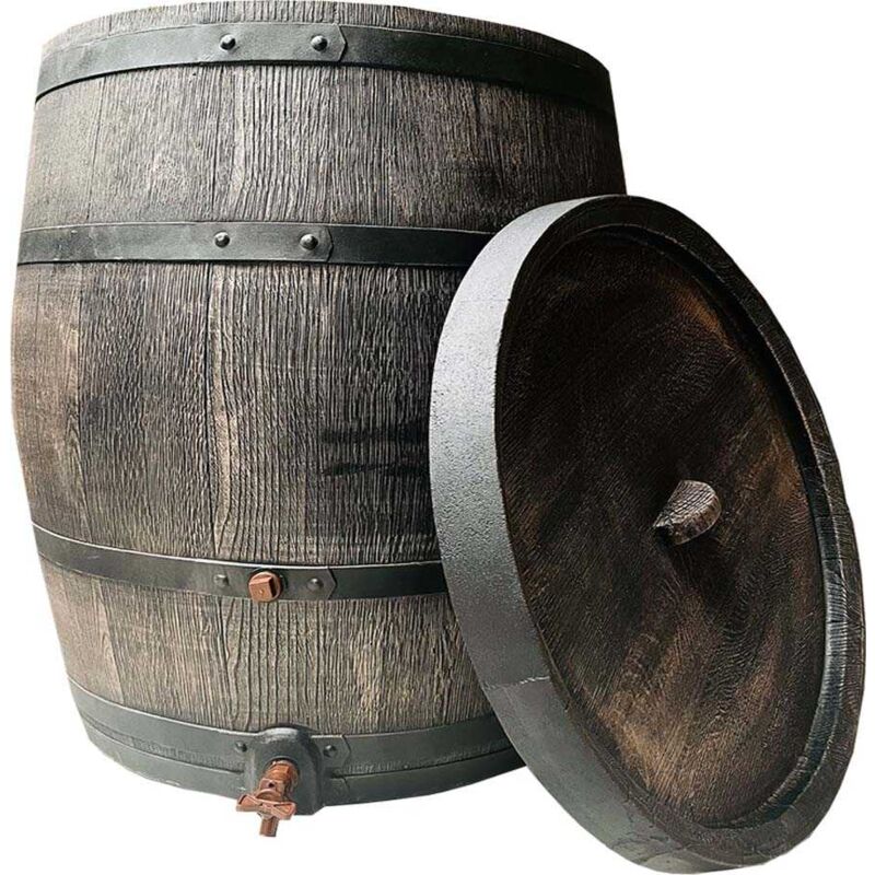 Récupérateur d'eau de pluie en polyéthylène avec robinet chromé Barrel 140 litres