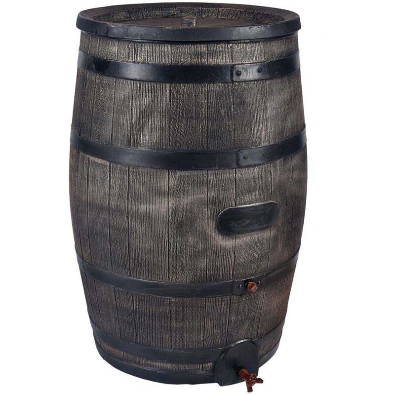Récupérateur d'eau de pluie en polyéthylène avec robinet chromé Barrel 350 litres